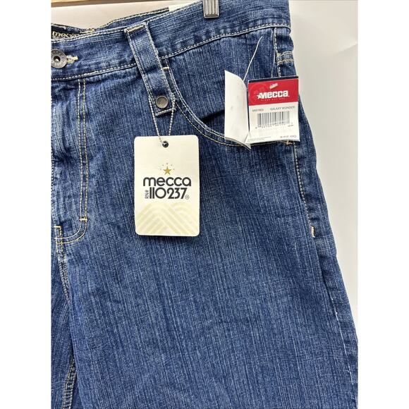 Vintage Mecca Shorts Mens 32 Black Y2K Baggy Denim Skater Jean Short - Picture 2 of 12